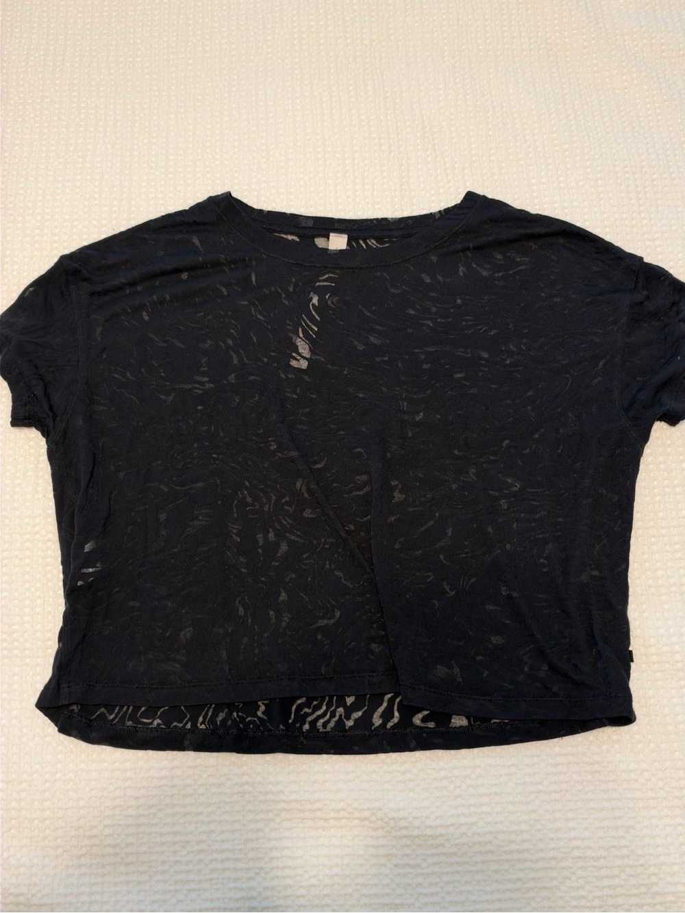 lululemon athletica Black Sheer Boxy Crop Tee